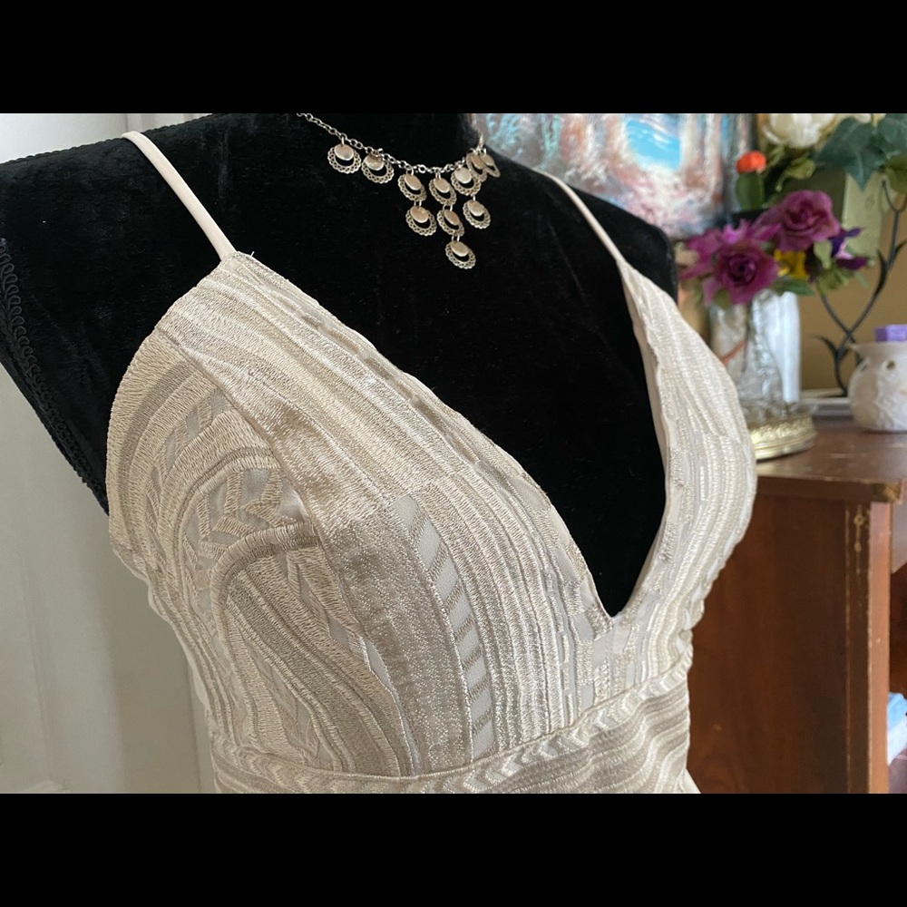 Stunning Eggshell Colored Lulu's Evening Gown - image 5